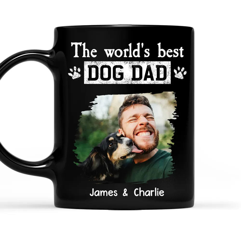 World's Best Dog Dad Mug - Custom Full Color Photo, outdoor lick moment, cozy coffee joy, unique gift for Dad - Image 6