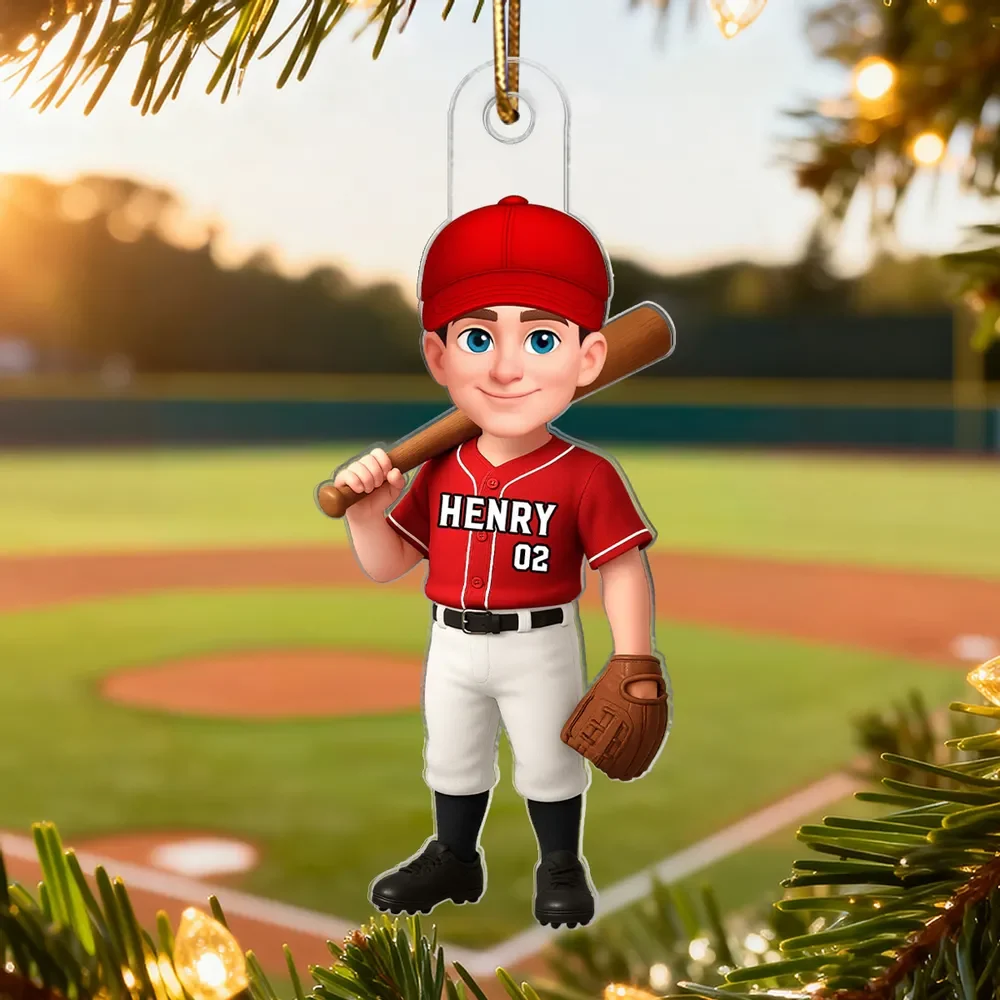Acrylic Ornament Baseball Player - Customizable Cartoon Holding Bat - Team Spirit Keepsake - Unique Gift for Kids & Coach - Image 6