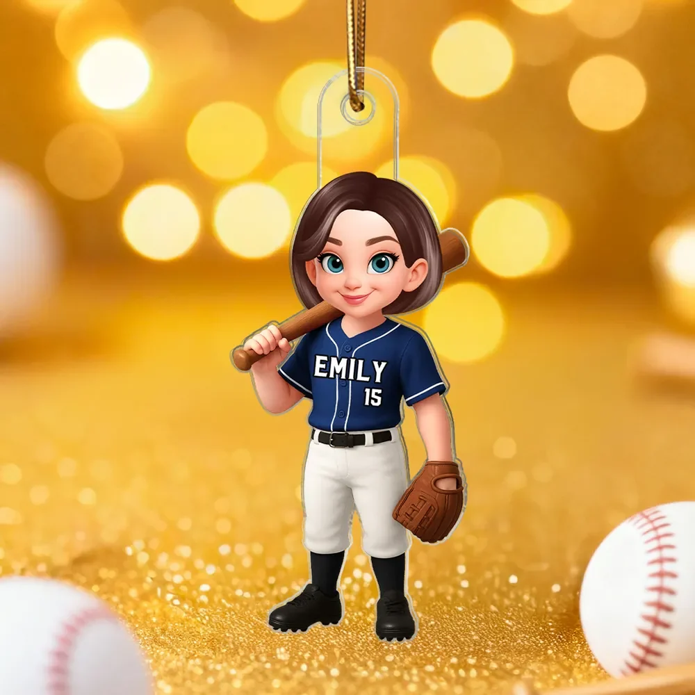 Acrylic Ornament Baseball Player - Customizable Cartoon Holding Bat - Team Spirit Keepsake - Unique Gift for Kids & Coach - Image 8