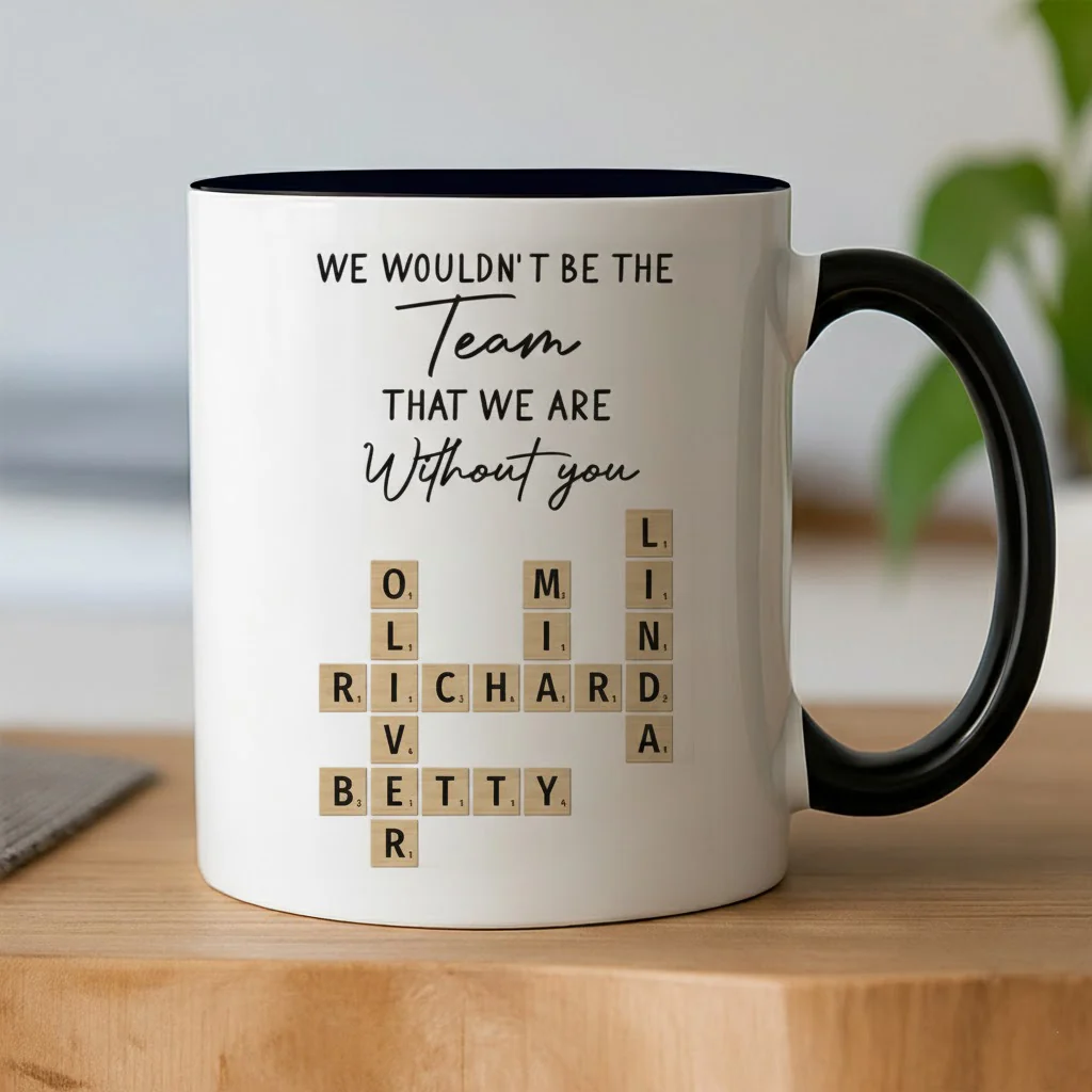 Mug - We Wouldn't Be the Team We Are Without You, Personalized Letter-Tile Design, Unique Gift for Coworker or Boss - Image 2
