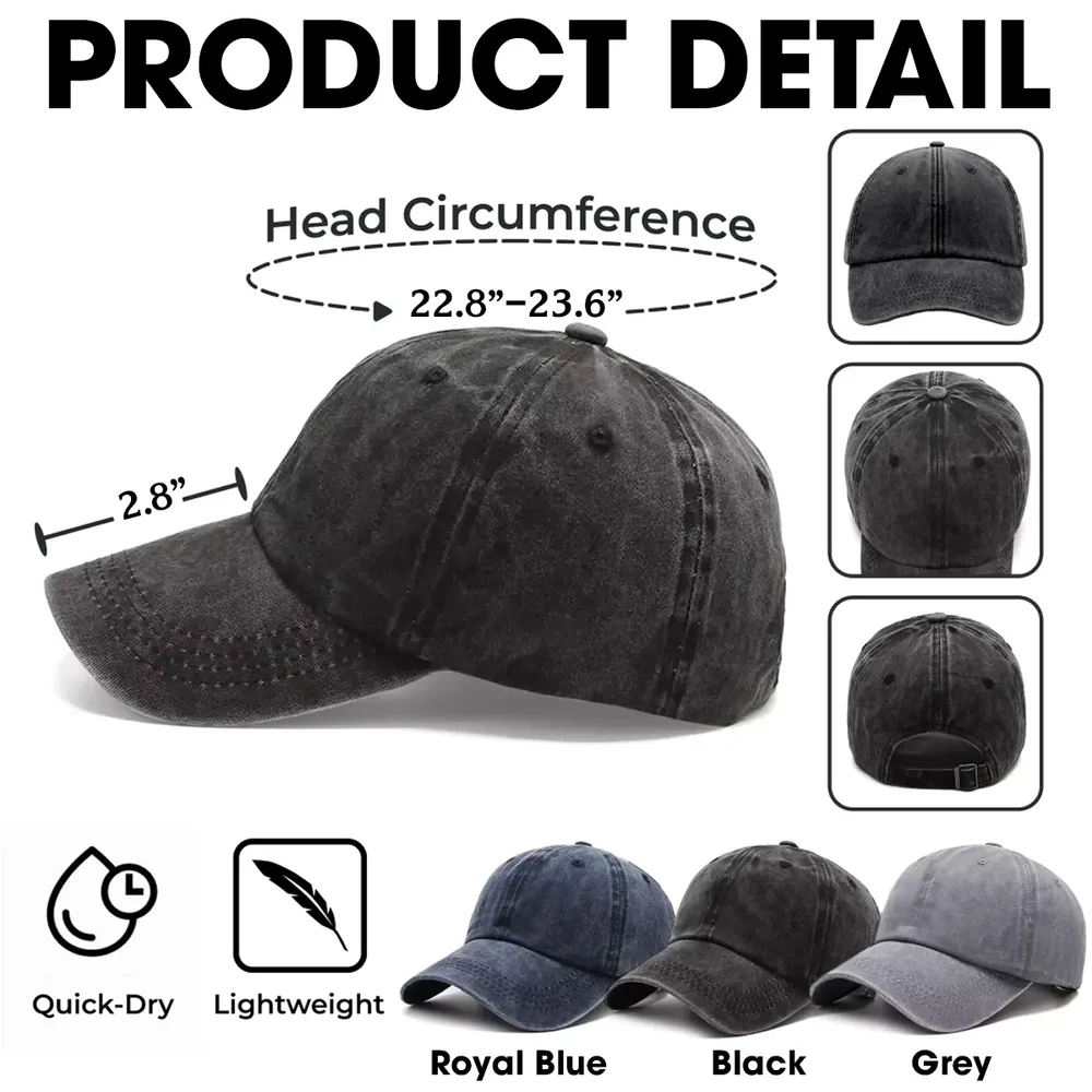 Baseball Cap, Washed Denim Personalized 'This Dad Belongs To' Design, Adjustable & Breathable - Unique Gift for Dad - Image 4