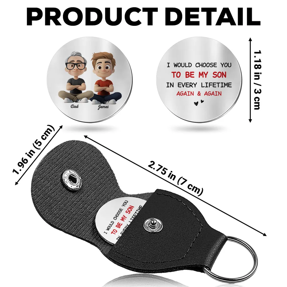 Personalized Pocket Hug Keychain – Stainless Steel Cartoon Coin with Heartfelt Message, Meaningful Everyday Carry Gift - Image 4