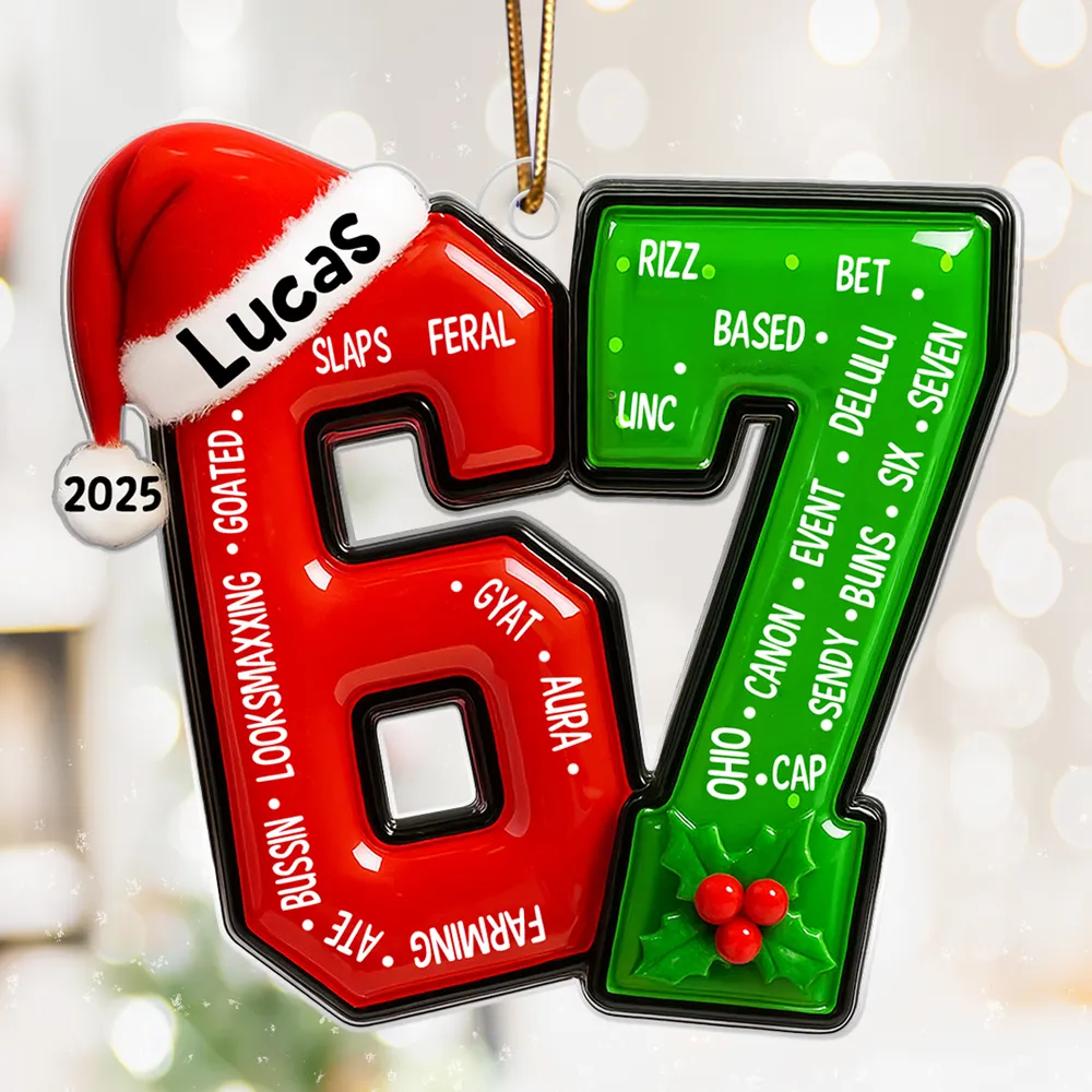 Personalized Acrylic Ornament with Bold Number Design, Custom Teen Slang, Fun Christmas Tree Decor, Unique Gift for Kids and Tweens - Image 5