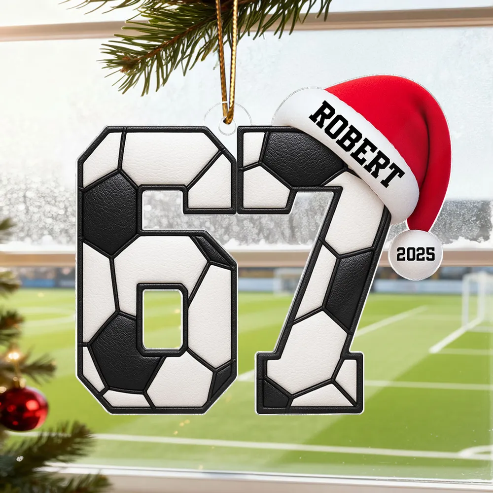 Funny 67 Sports Acrylic Ornament for Teens, Basketball & Football Design, Unique Christmas Tree Gift - Image 8