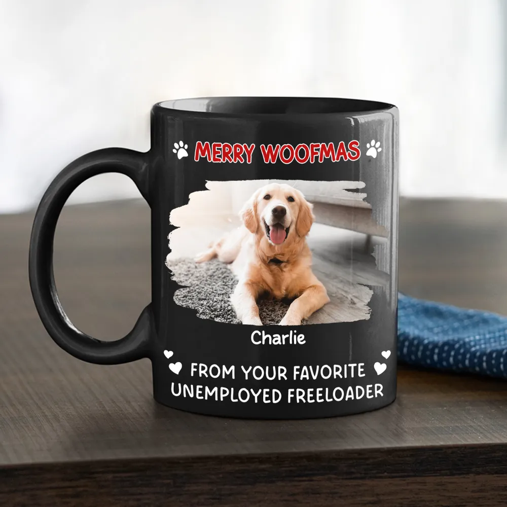 Custom Pet Full Color Mug with Funny Merry Woofmas Message – Creative Holiday Coffee Gift for Dog Mom or Dad - Image 5