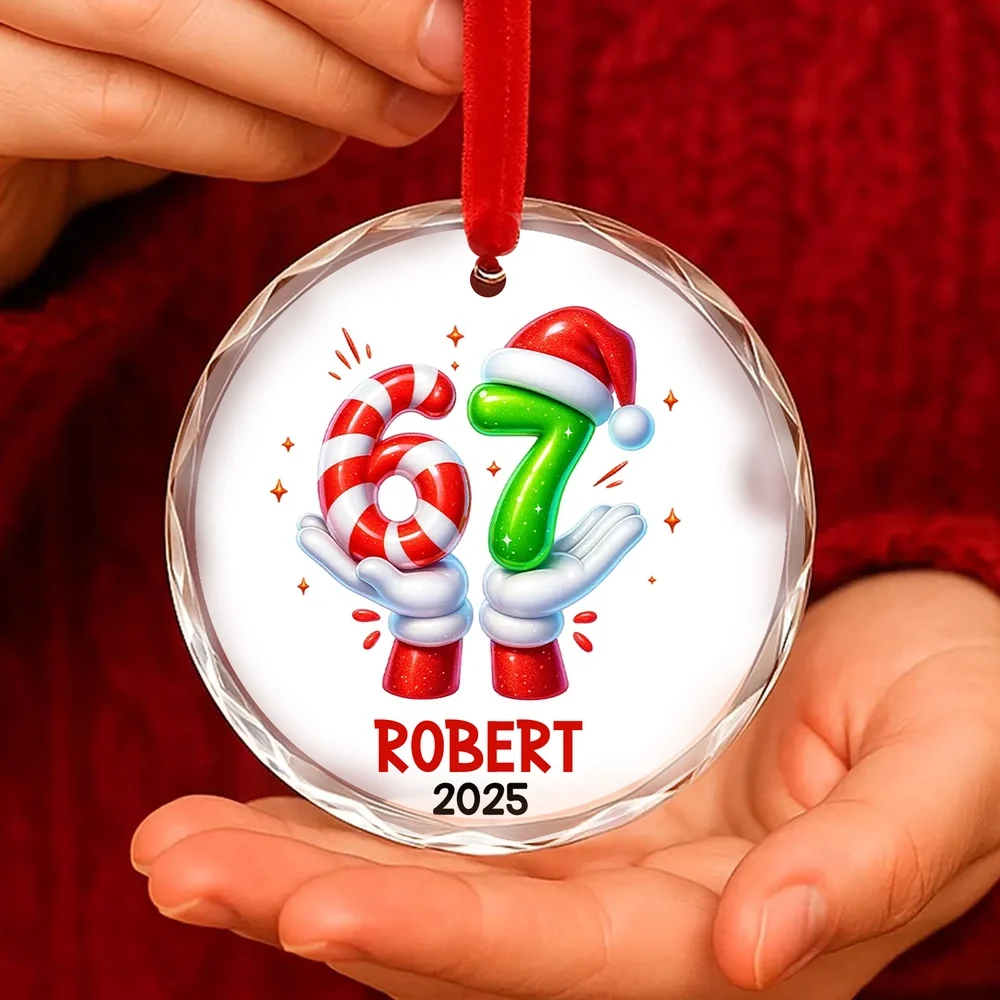 Personalized Ceramic Ornament with Six Seven Slang Design, Funny Gen Alpha Christmas Ornament, Unique Teen Gift for Tree Decorating & Holiday Laughs - Image 6
