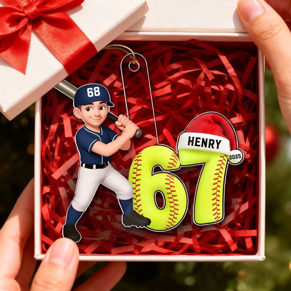 Six Seven Custom Sport 2025 Slang Christmas - Personalized Acrylic Ornament - Funny Christmas Gift For Teen, Grandkid, Gen Alpha - Image 6