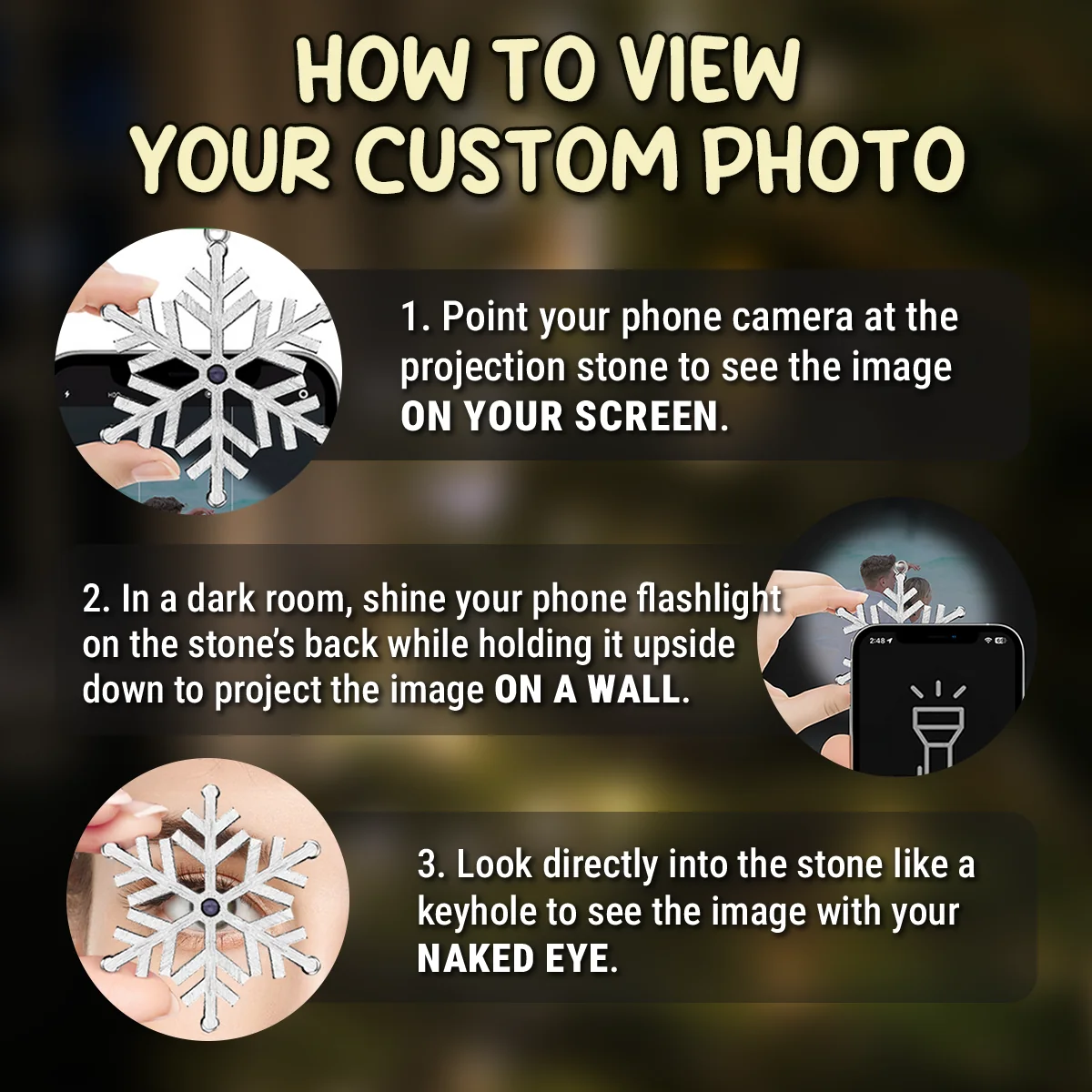Personalized Photo Projection Ornament for Mom Remembrance – Snowflake Keepsake, Comforting Holiday Gift with Heartfelt Message - Image 7
