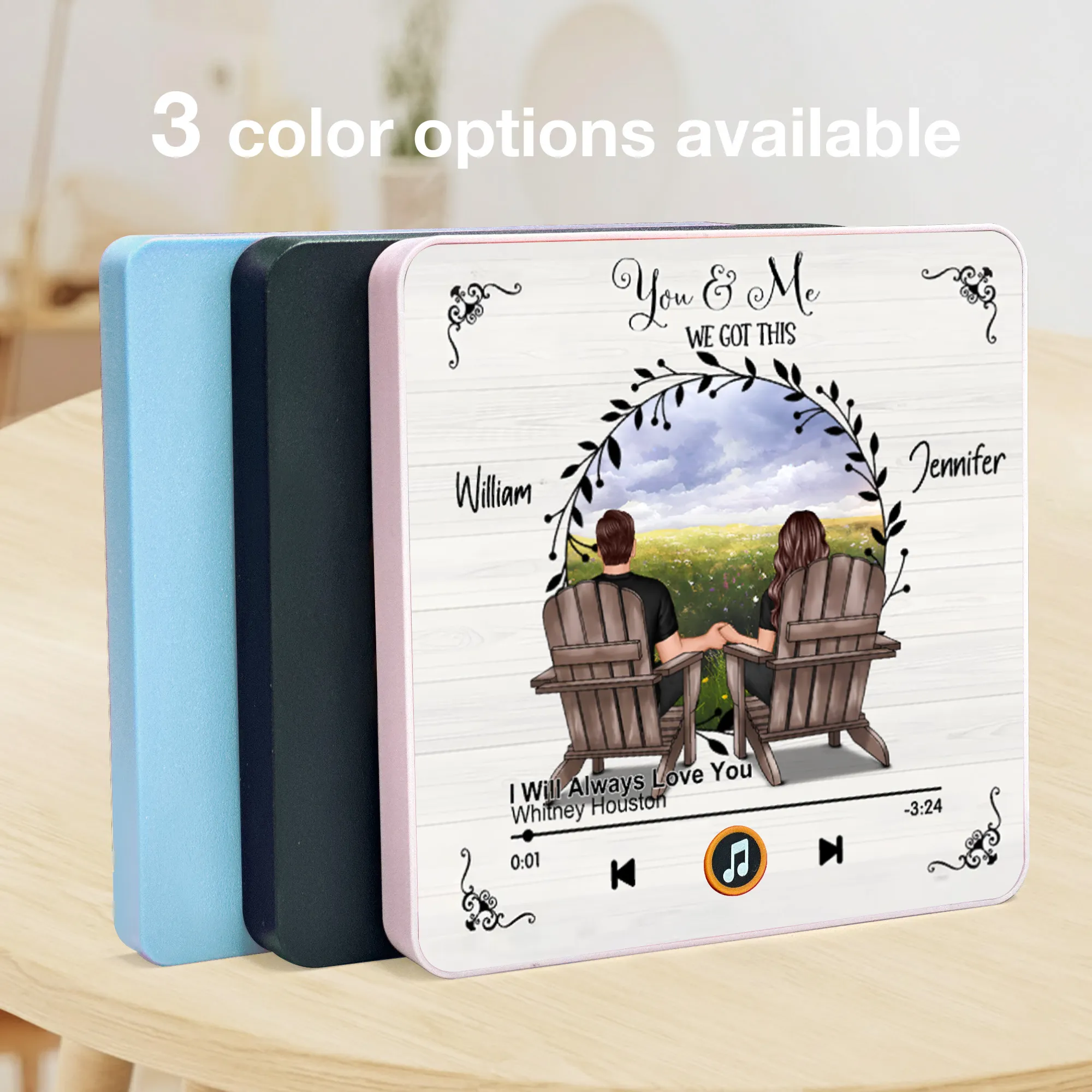 Personalized Acrylic Music Magnet for Couples – You & Me Scenic Field Design, Romantic Fridge Decor, Unique Gift - Image 3