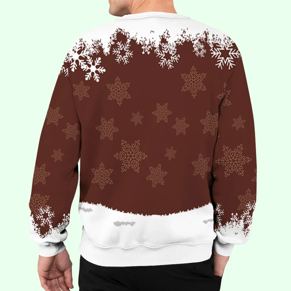 Personalized Dog Dad Printed Sweatshirt with Custom Cartoon Man and Puppy, Cozy Christmas Gift for Proud Pet Lovers - Image 5