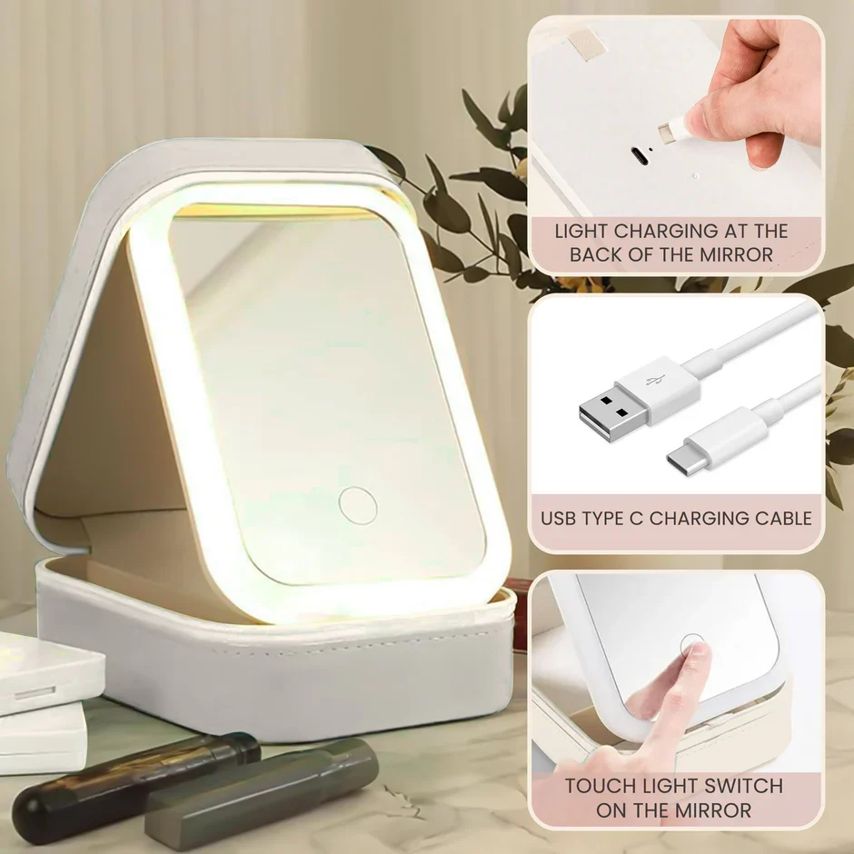 Custom LED Makeup Case with Cartoon Portrait & Positive I Am Quotes – Unique Personalized Makeup Box, Uplifting Gift for Daughter or Friend - Image 8