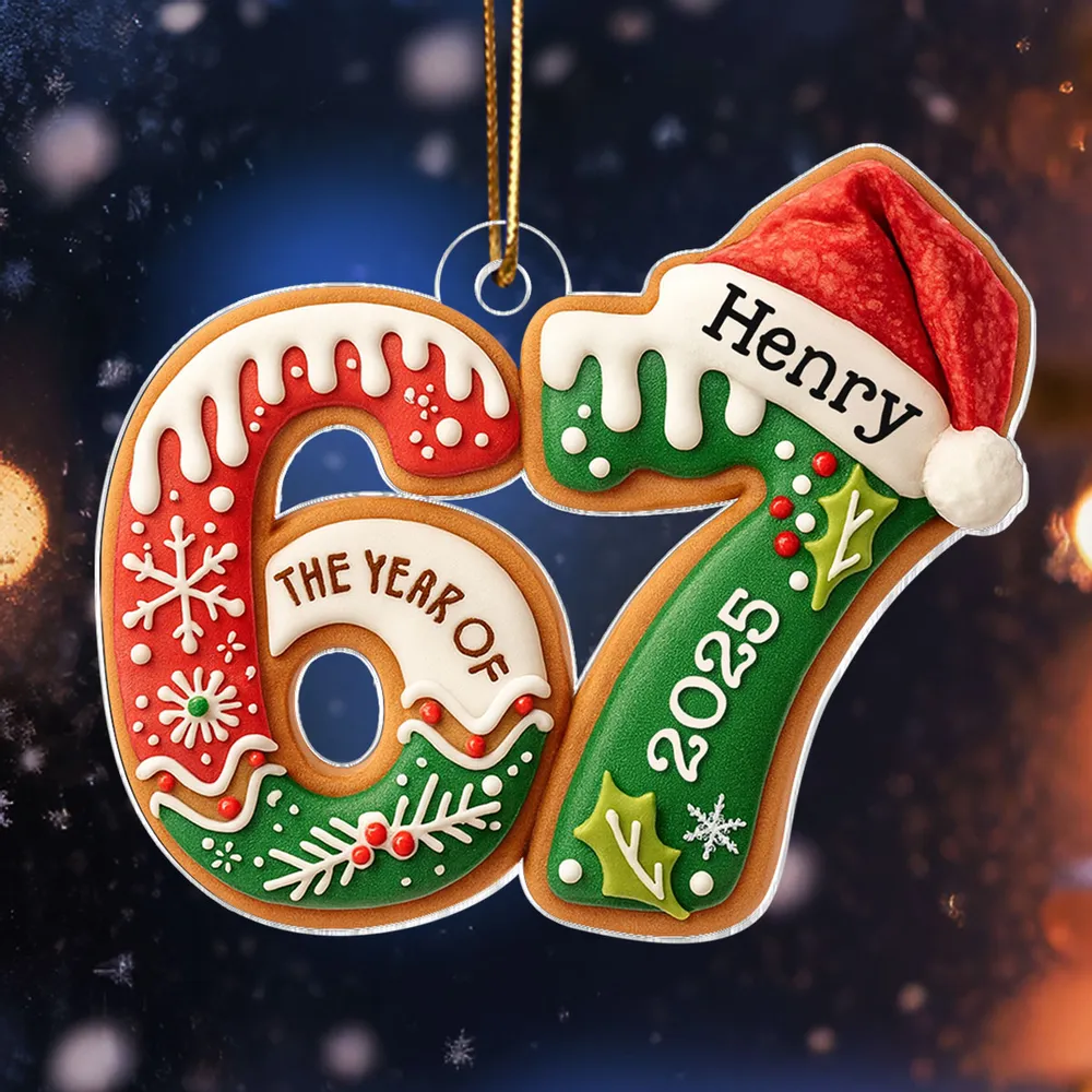Personalized Six Seven Acrylic Ornament with Cute Cookie Design, Unique Christmas Tree Decoration & Creative Gift for Holiday Fun - Image 3