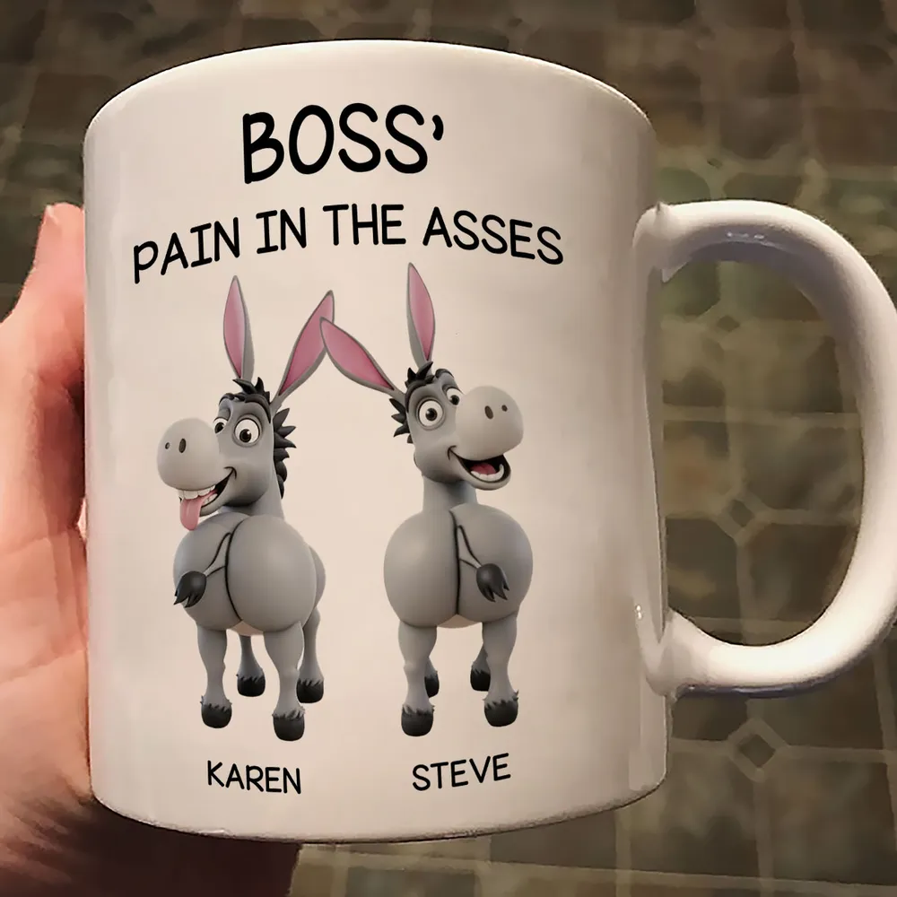 Funny Personalized White Ceramic Mug for Boss – Custom Cartoon Donkey Team, Unique Office Gift for Coworkers, Hilarious Value-Priced Present - Image 8