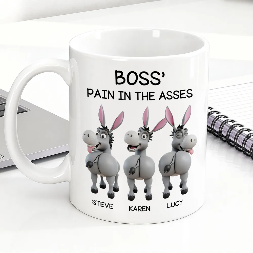 Funny Personalized White Ceramic Mug for Boss – Custom Cartoon Donkey Team, Unique Office Gift for Coworkers, Hilarious Value-Priced Present - Image 9