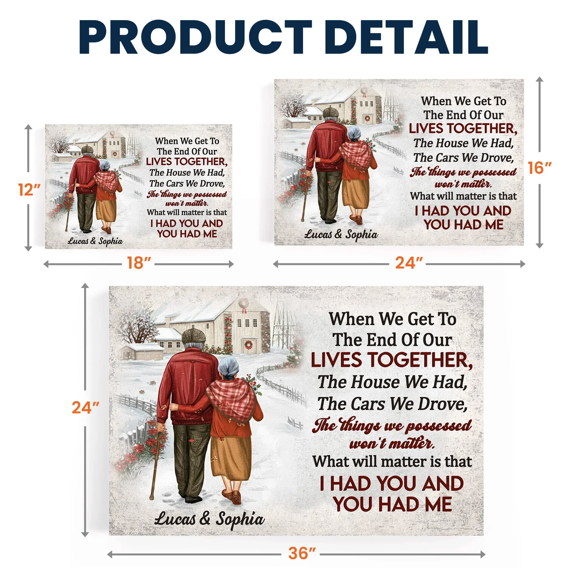 Custom Lives Together Poster for Couples – Snowy Country Walk Artwork, Sentimental Wall Art & Heartfelt Christmas or Anniversary Gift - Image 4