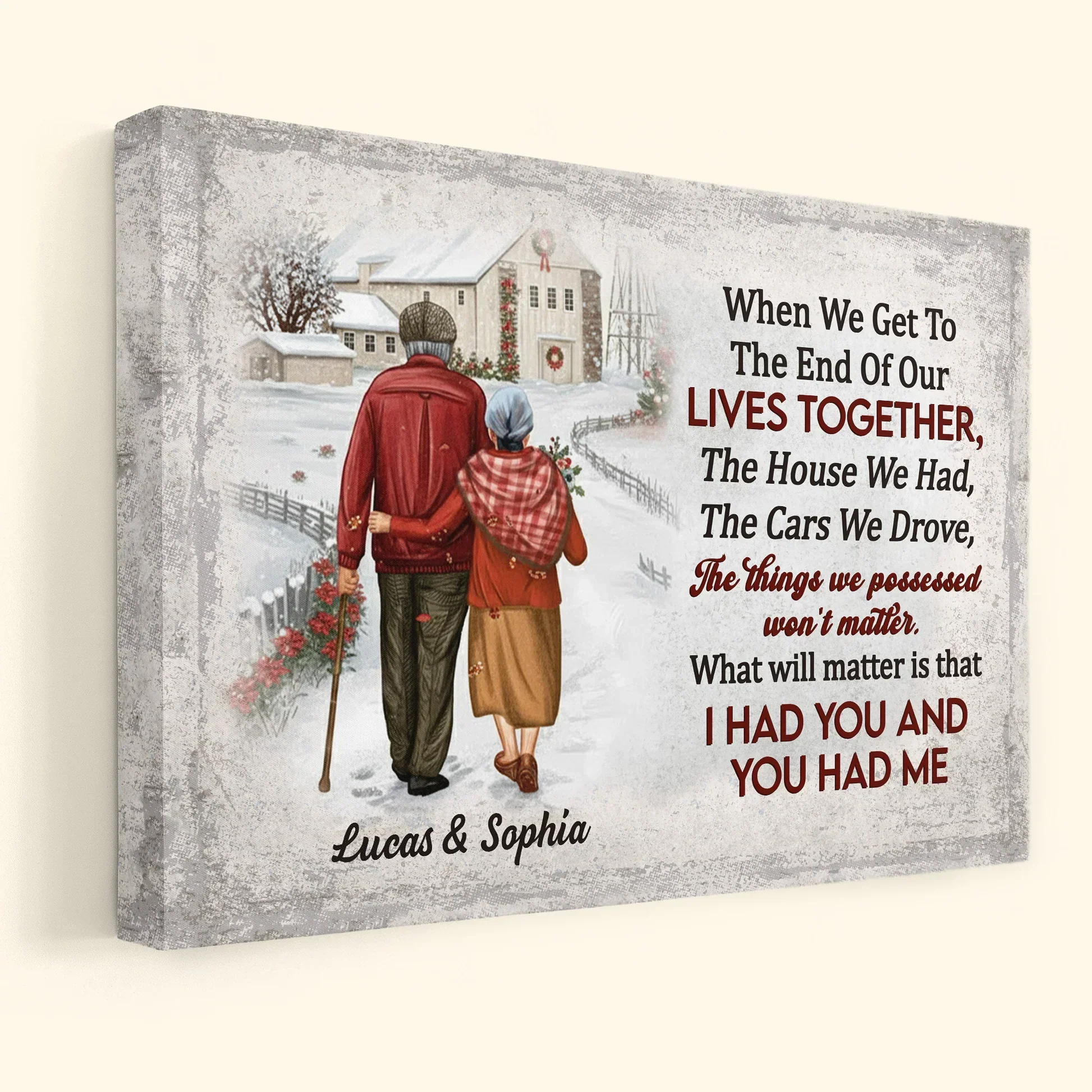 Custom Lives Together Poster for Couples – Snowy Country Walk Artwork, Sentimental Wall Art & Heartfelt Christmas or Anniversary Gift - Image 9