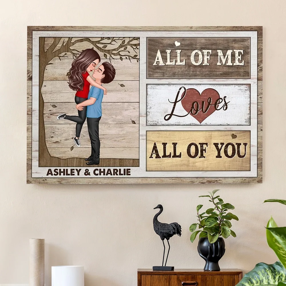 Custom Couple Poster All Of Me Loves All Of You Modern Romantic Wall Art Unique Gift For Anniversary Birthday Or Christmas