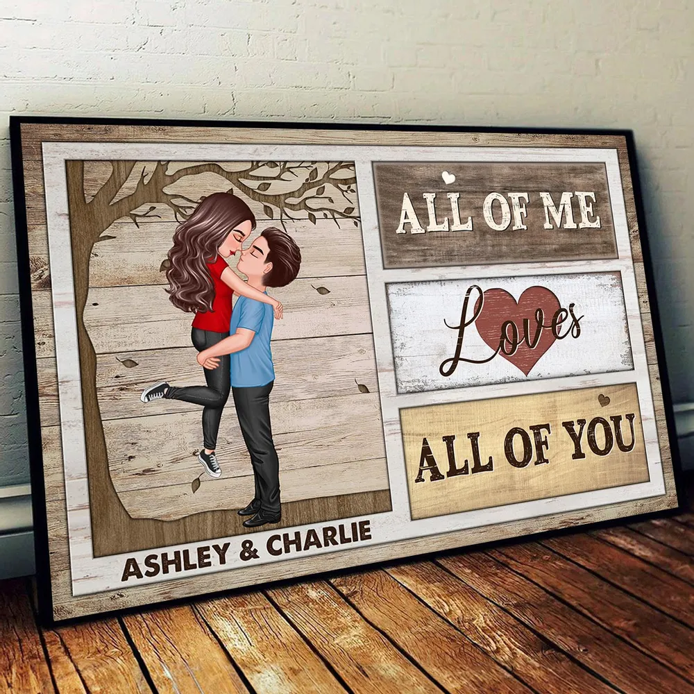 Custom Couple Poster All Of Me Loves All Of You Modern Romantic Wall Art Unique Gift For Anniversary Birthday Or Christmas - Image 2
