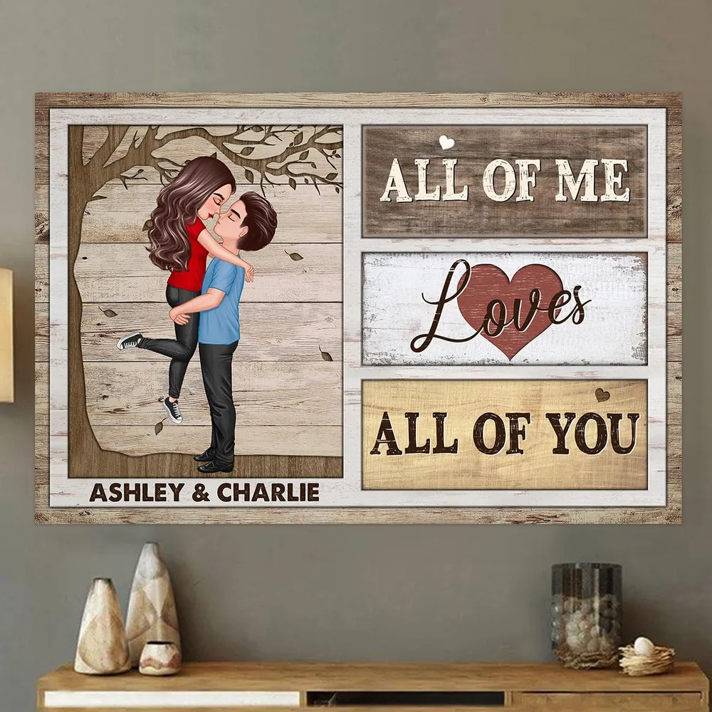 Custom Couple Poster All Of Me Loves All Of You Modern Romantic Wall Art Unique Gift For Anniversary Birthday Or Christmas - Image 8