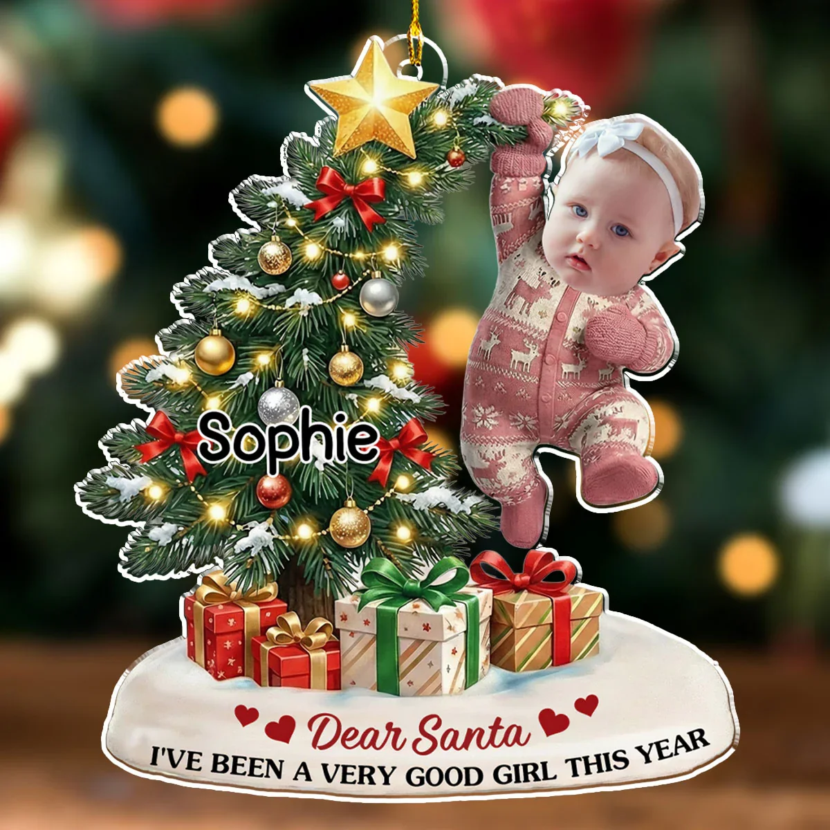 Personalized Acrylic Ornament with Baby Photo Hanging on Christmas Tree, Cute Custom Keepsake & Unique Holiday Gift for Families - Image 5