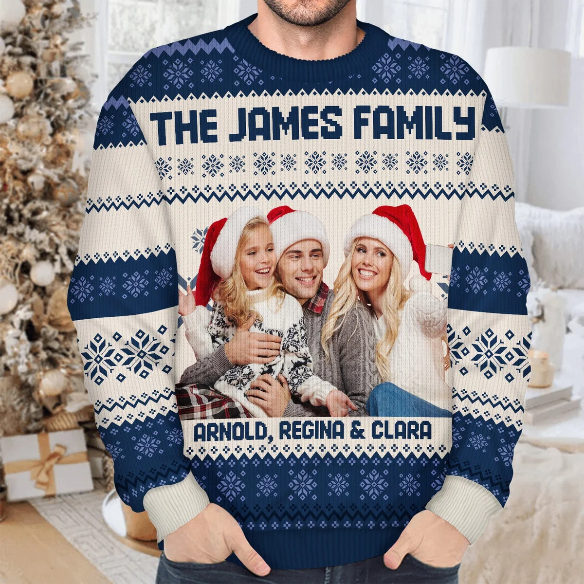 Personalized Christmas Printed Sweatshirt with Custom Family Photo – Cozy Holiday Keepsake & Unique Gift for Parents or Grandparents - Image 3