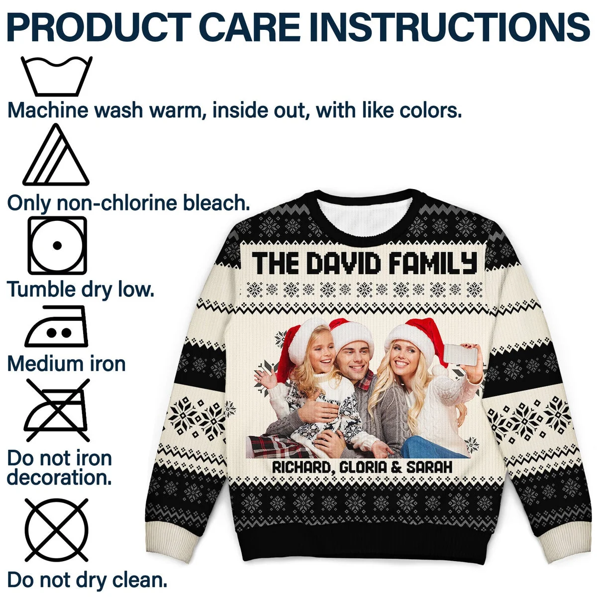 Personalized Christmas Printed Sweatshirt with Custom Family Photo – Cozy Holiday Keepsake & Unique Gift for Parents or Grandparents - Image 4