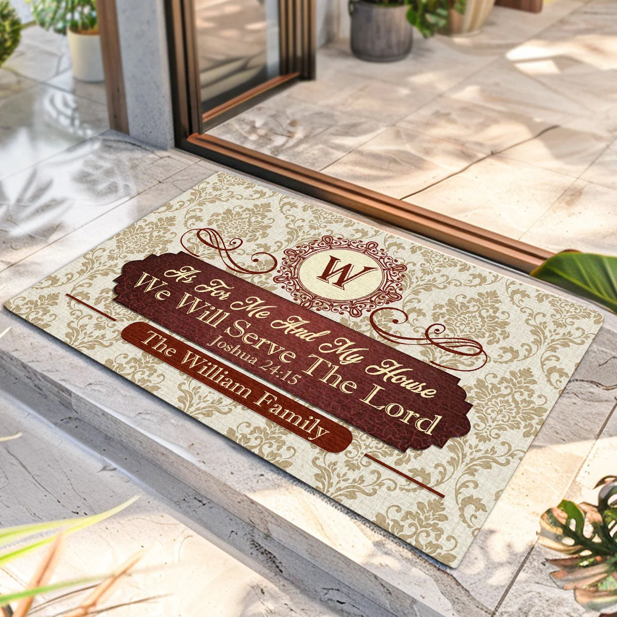 Personalized Doormat As For Me And My House We Will Serve The Lord Unique Christian Home Entry Gift - Image 3