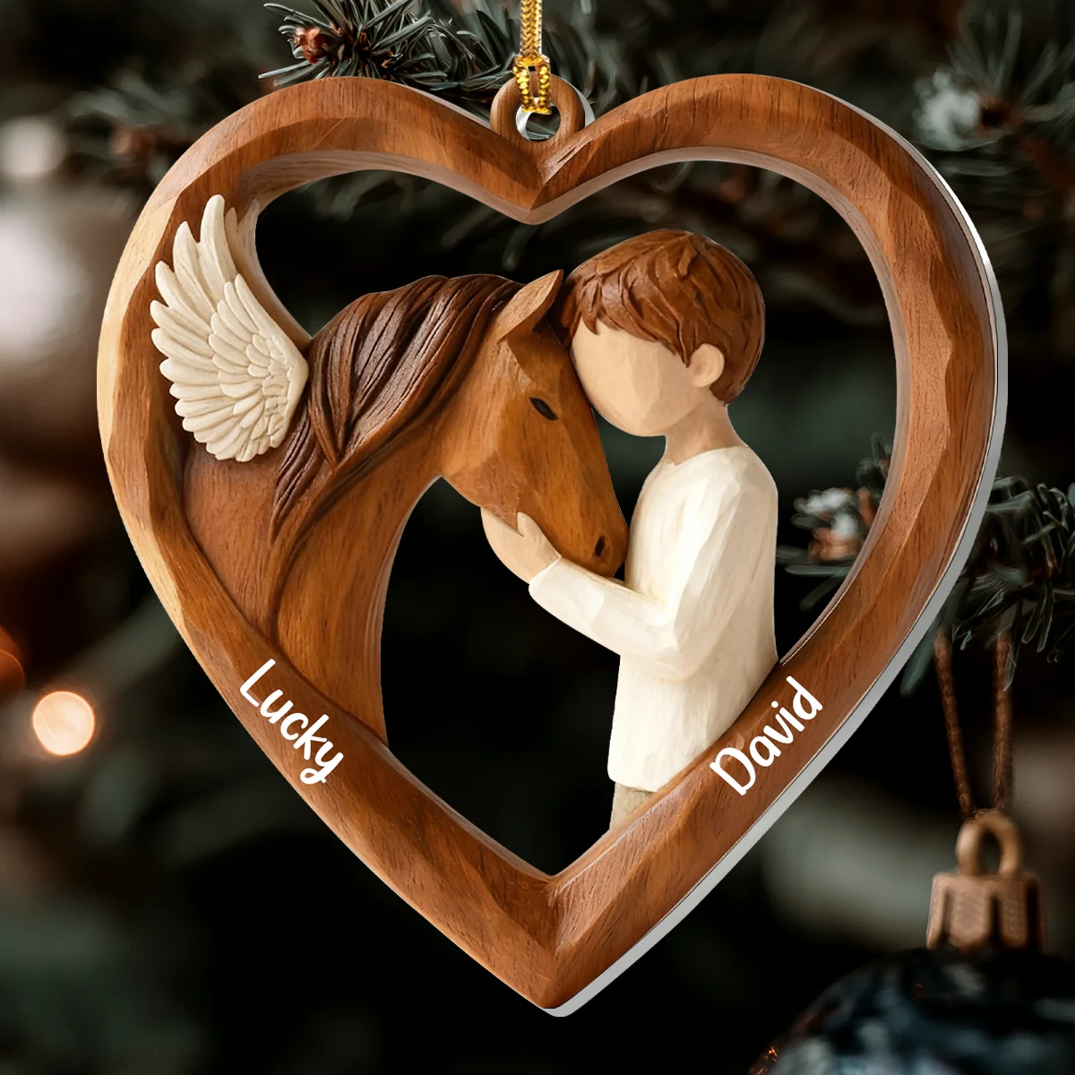 Personalized Acrylic Ornament with Angel Horse & Girl – Heartfelt Equestrian Keepsake & Unique Gift for Horse Lovers - Image 5