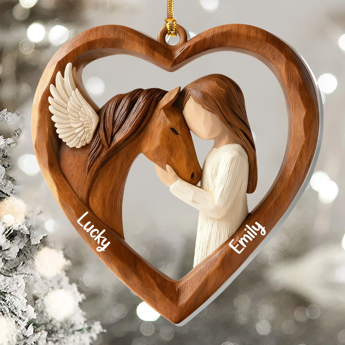 Personalized Acrylic Ornament with Angel Horse & Girl – Heartfelt Equestrian Keepsake & Unique Gift for Horse Lovers - Image 6