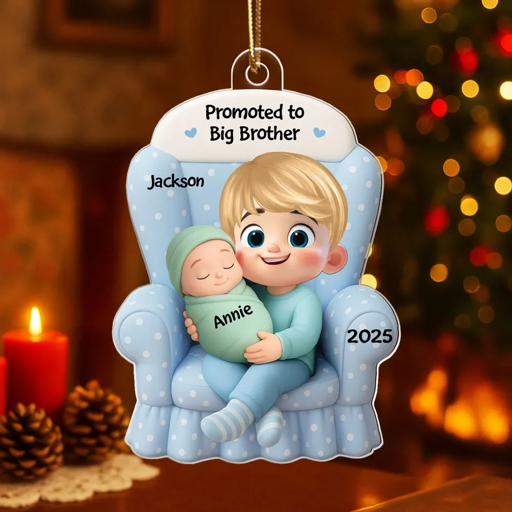 Personalized Acrylic Ornament Big Sister Promotion Gift Custom Baby Announcement Keepsake for Holiday Tree Decor - Image 8