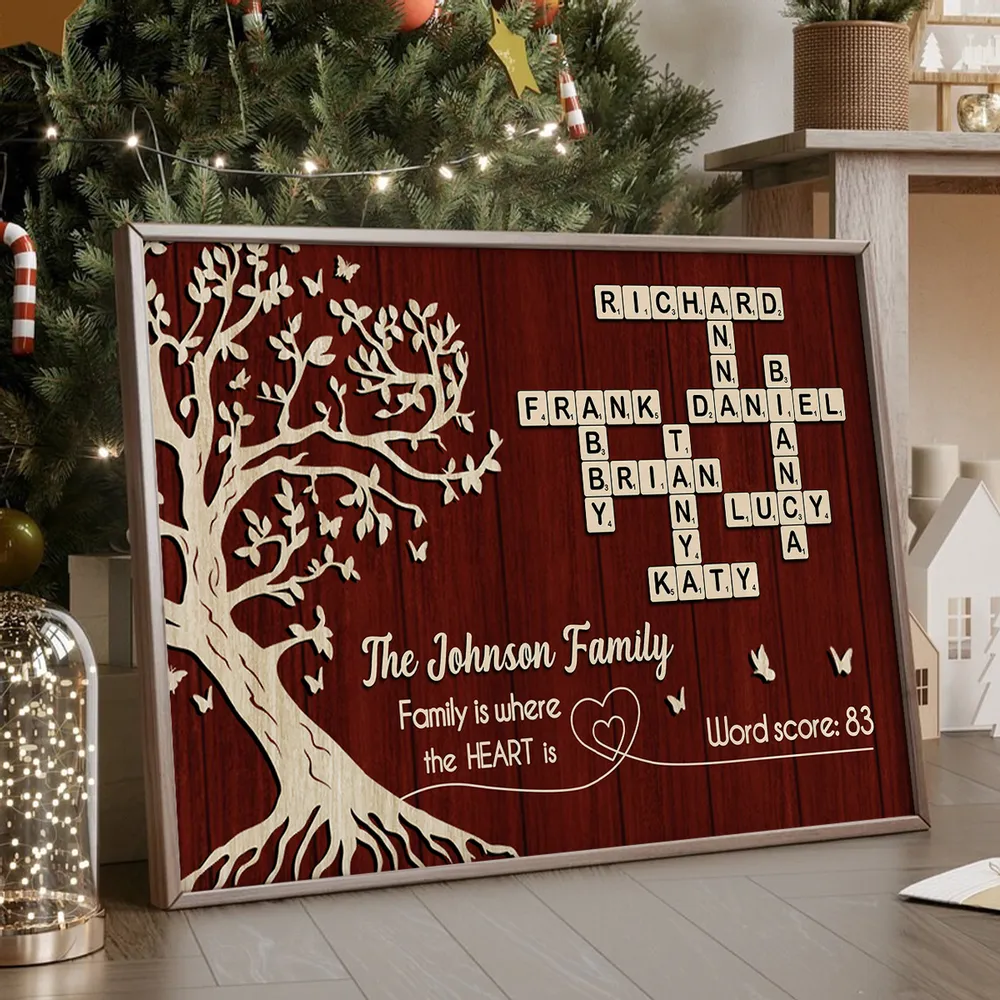 Custom Family Crossword Poster Wall Art – Personalized Names on Tree of Life, Heartwarming Gift for Parents - Image 4