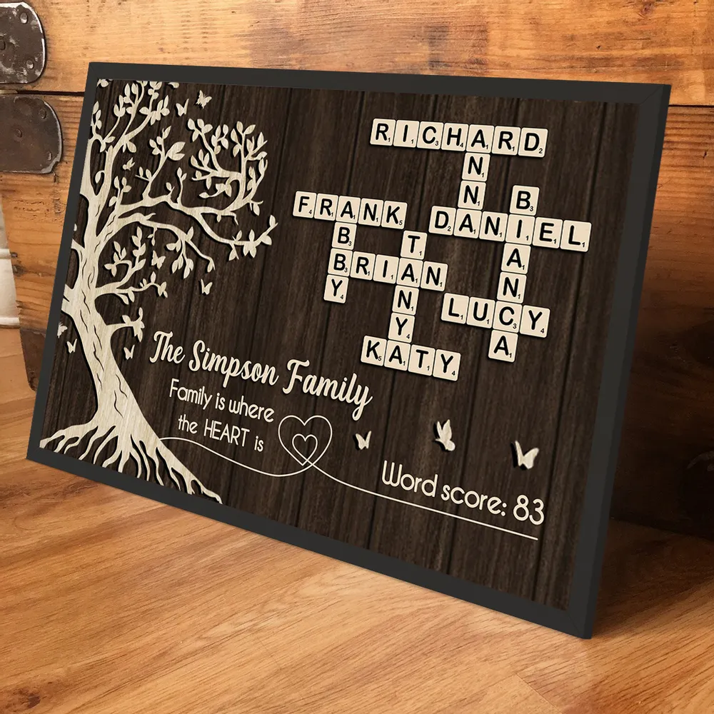 Custom Family Crossword Poster Wall Art – Personalized Names on Tree of Life, Heartwarming Gift for Parents - Image 5