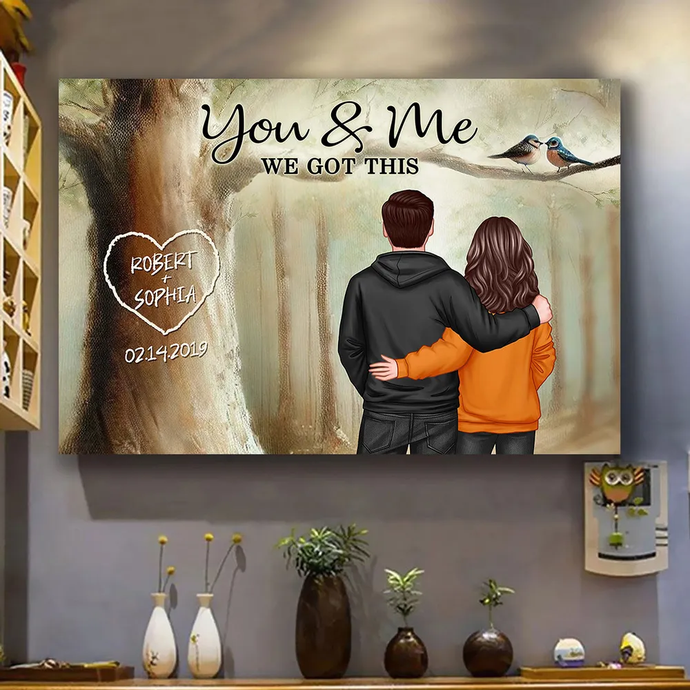 Personalized Couple Poster You & Me In Forest, Custom Names Art, Romantic Wall Decor, Unique Gift For Boyfriend, Girlfriend Or Spouse - Image 7