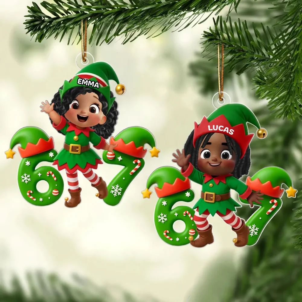 Personalized Christmas Elf Acrylic Ornament for Kids – Cute 6 7 Design, Festive Decor & Unique Holiday Gift - Image 8