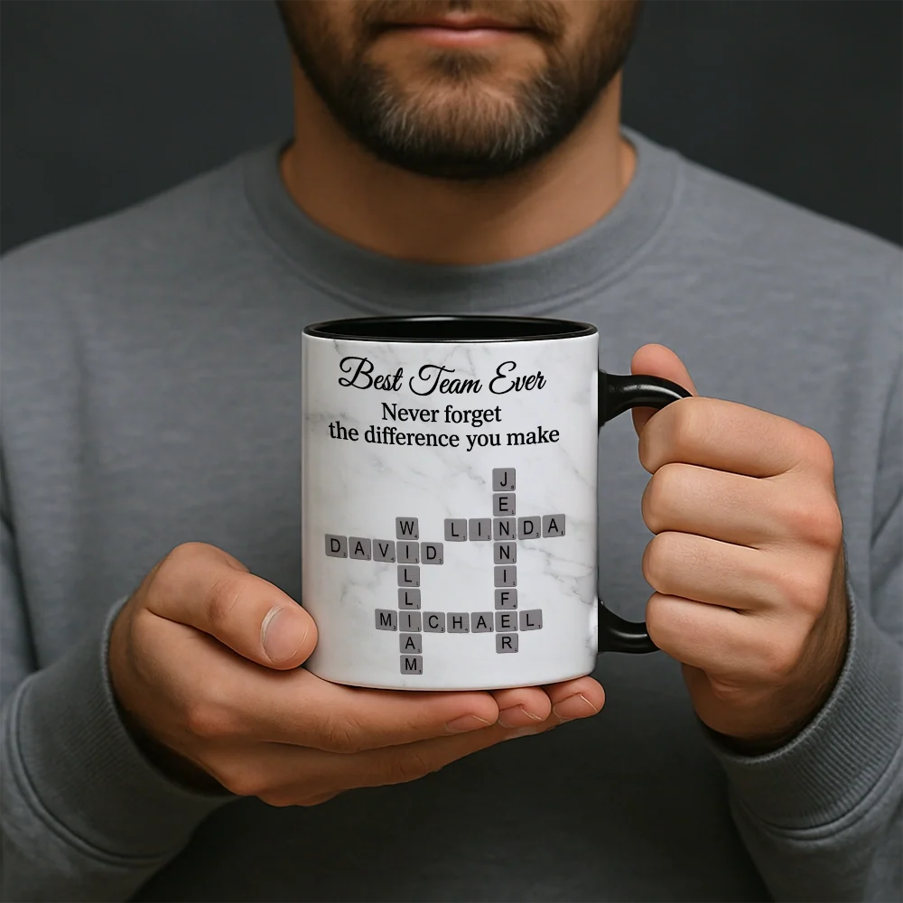Personalized White Ceramic Mug for Team Members, Custom Name Design for Coworkers, Unique Appreciation Gift - Image 2