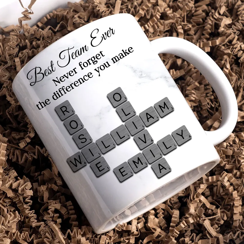 Personalized White Ceramic Mug for Team Members, Custom Name Design for Coworkers, Unique Appreciation Gift - Image 5