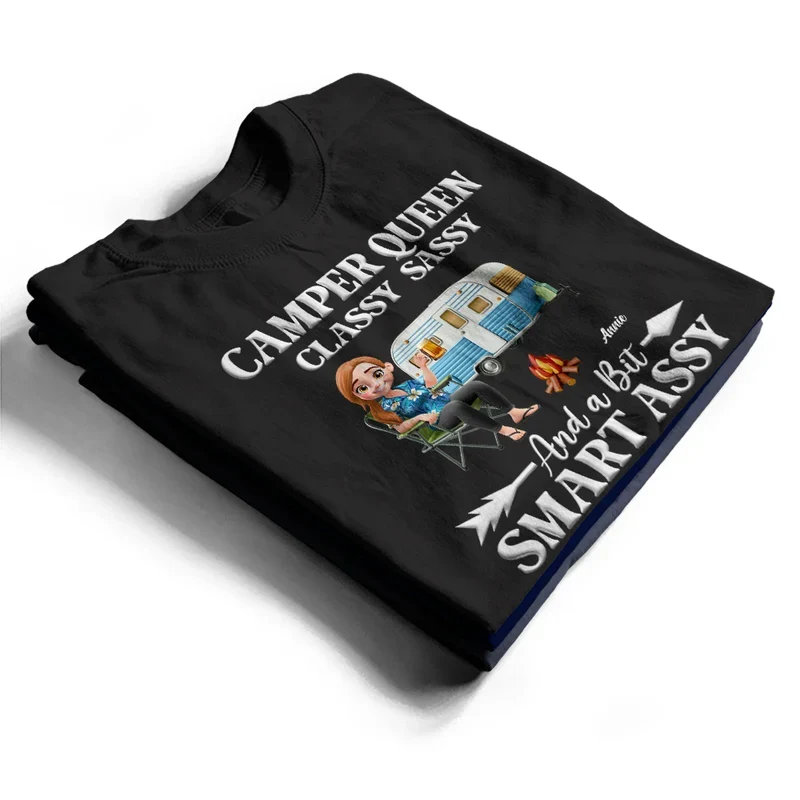 Camper Queen Classy Sassy And a Bit Smart Assy Shirt, Funny Camping Gift for Women Who Love RV Life - Image 2