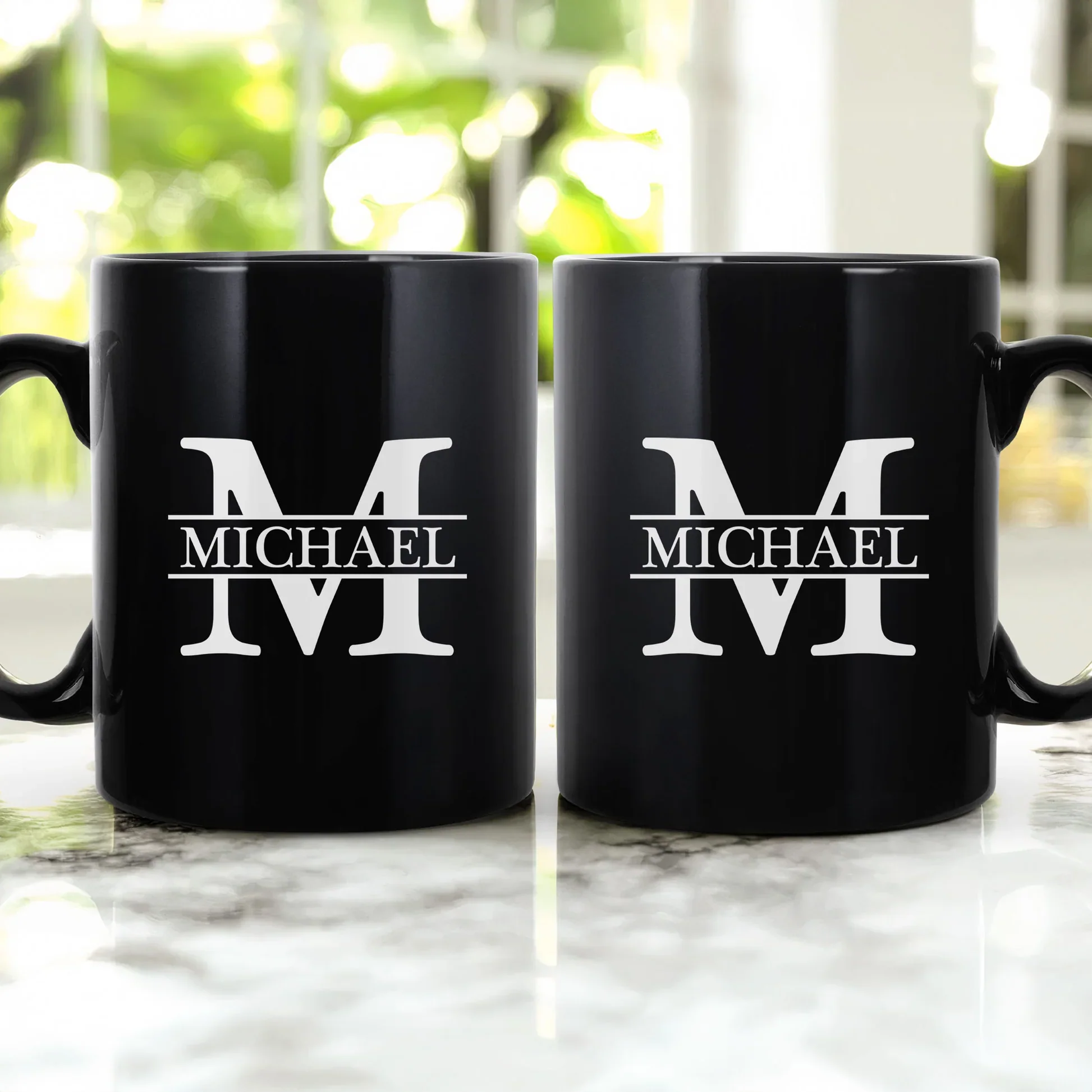 Custom Name Full Color Mug with Bold White Monogram, Office Desk Coffee Time Favorite, Thoughtful Unique Gift for Him - Image 3