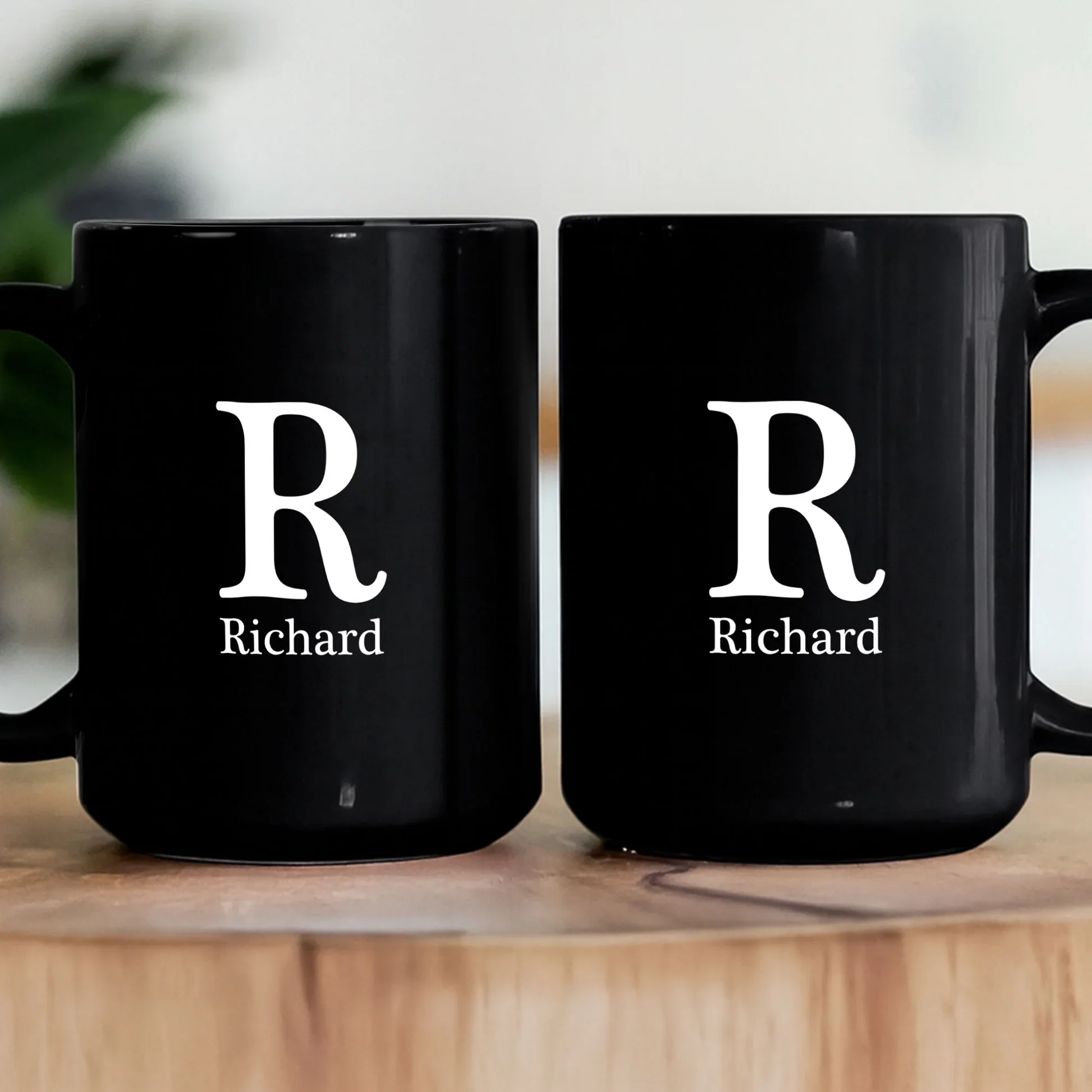 Custom Name Full Color Mug with Bold White Monogram, Office Desk Coffee Time Favorite, Thoughtful Unique Gift for Him - Image 4