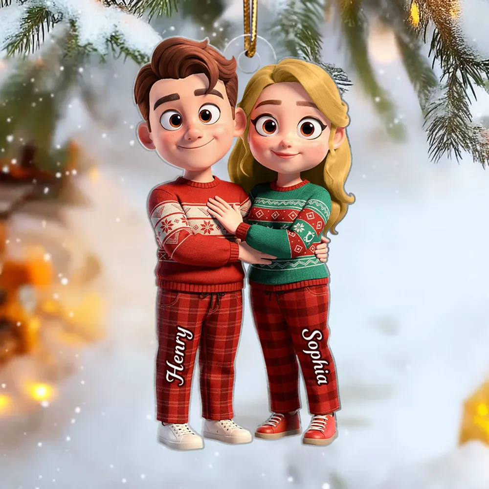 Cute Cartoon Couple Acrylic Ornament Personalized Keepsake for Couples Sweet Home Decor Gift for Wife or Husband - Image 4