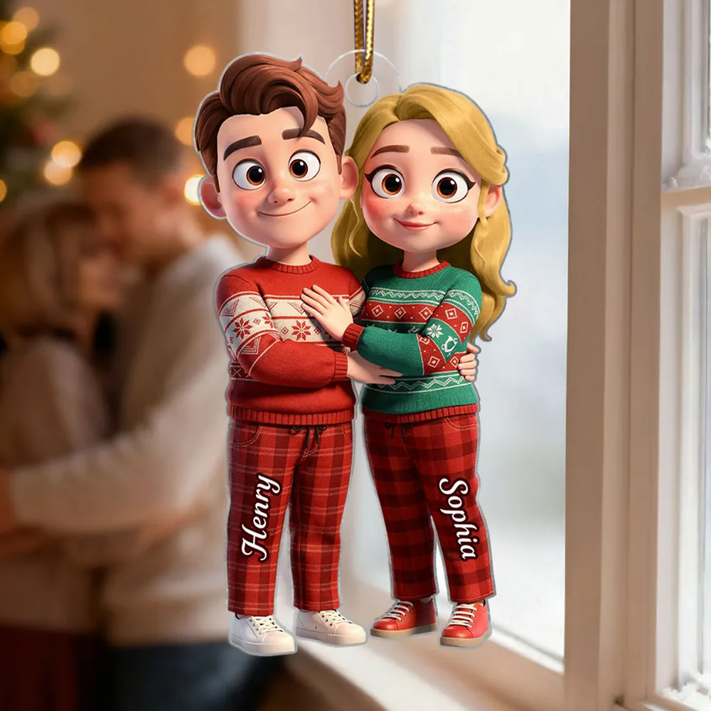 Cute Cartoon Couple Acrylic Ornament Personalized Keepsake for Couples Sweet Home Decor Gift for Wife or Husband - Image 5
