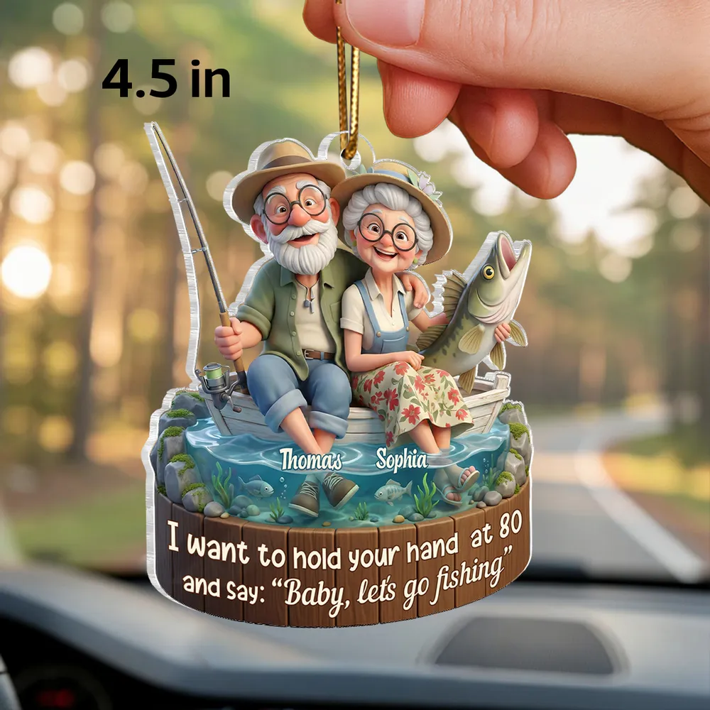 Acrylic Ornament Personalized Sweet Fishing Date Scene Heartwarming Holiday Decor Unique Creative Gift for Couples - Image 6