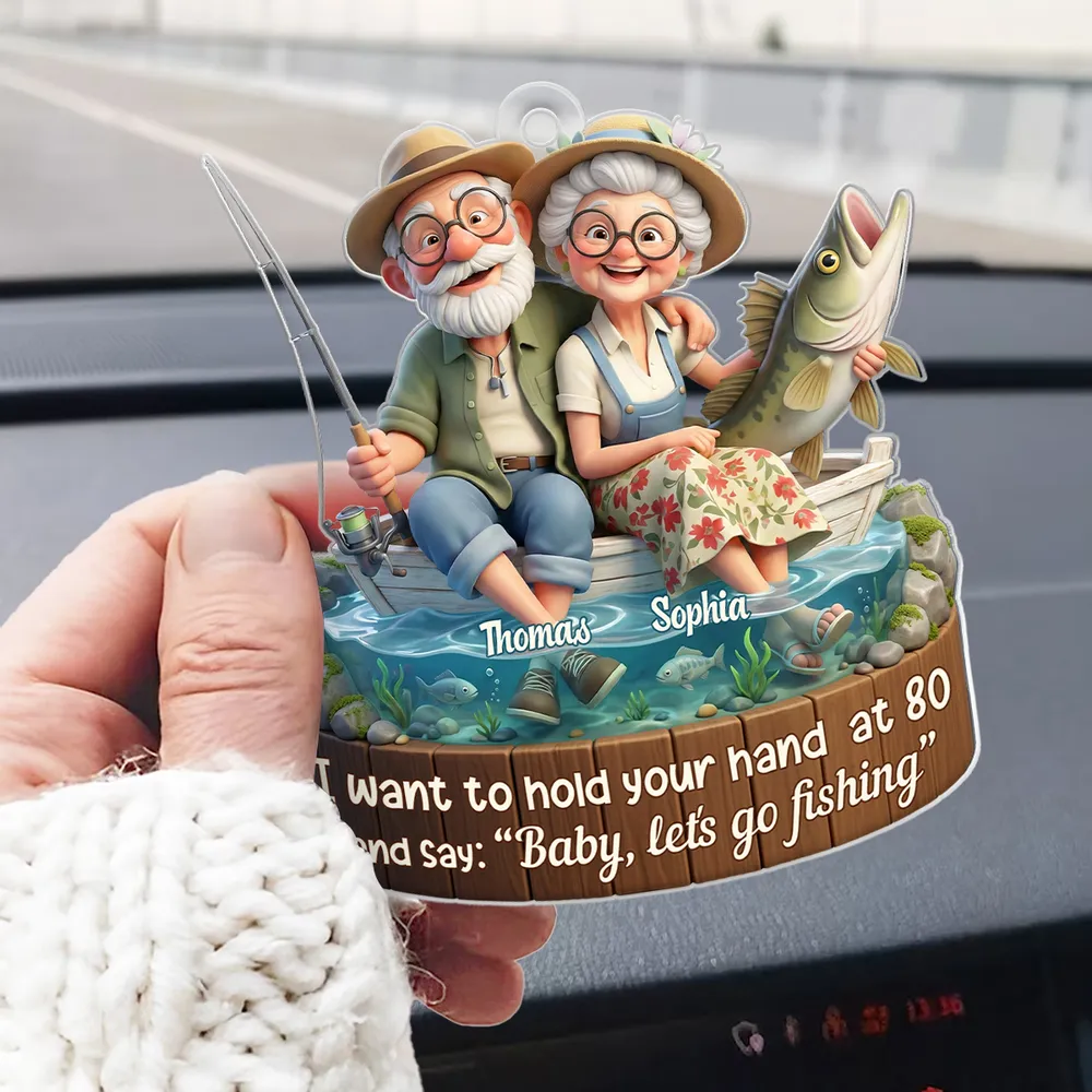 Acrylic Ornament Personalized Sweet Fishing Date Scene Heartwarming Holiday Decor Unique Creative Gift for Couples - Image 7