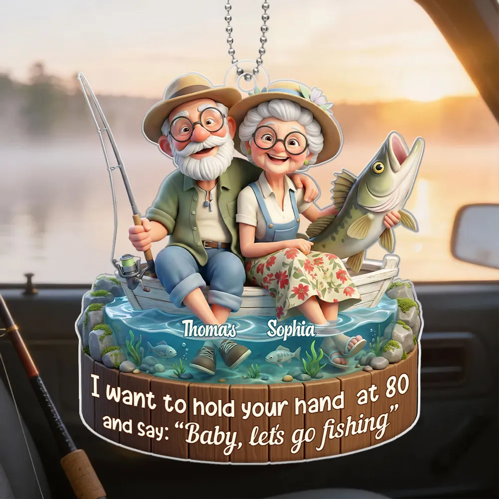 Acrylic Ornament Personalized Sweet Fishing Date Scene Heartwarming Holiday Decor Unique Creative Gift for Couples - Image 9