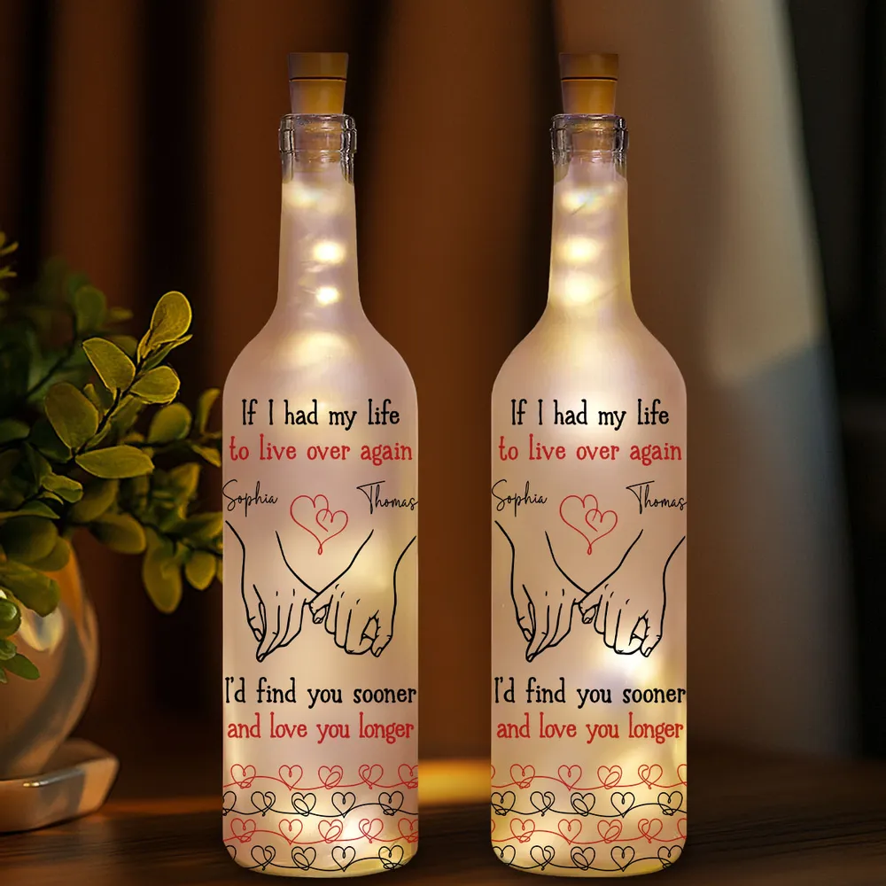 Personalized Bottle Lamp with Holding Hands Love Quote, Warm Glow Bedroom Decor, Unique Romantic Gift for Couple - Image 7