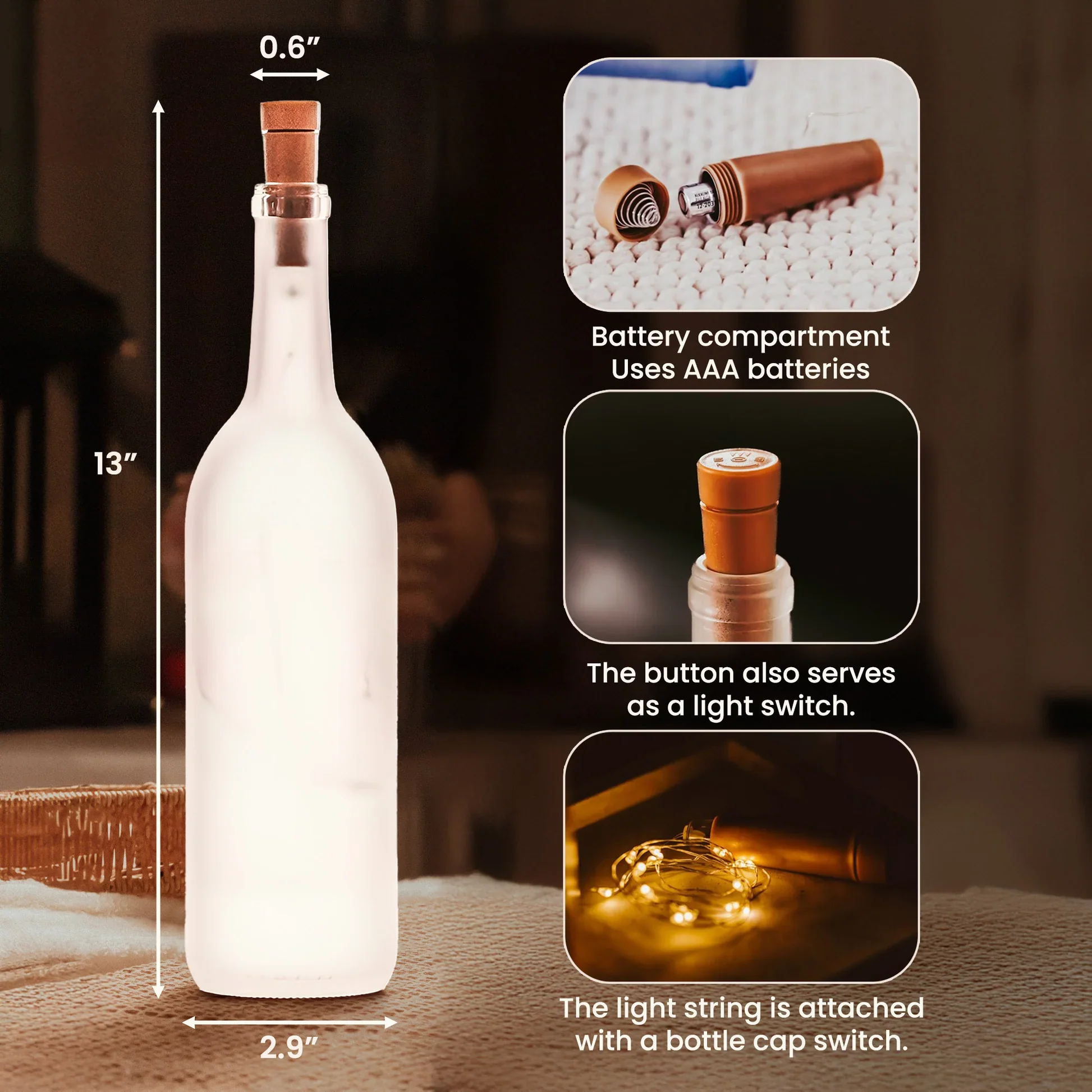 Personalized Bottle Lamp From Our First Kiss Till Our Last Breath Romantic Couple Gift With Warm Glow Home Decor - Image 4