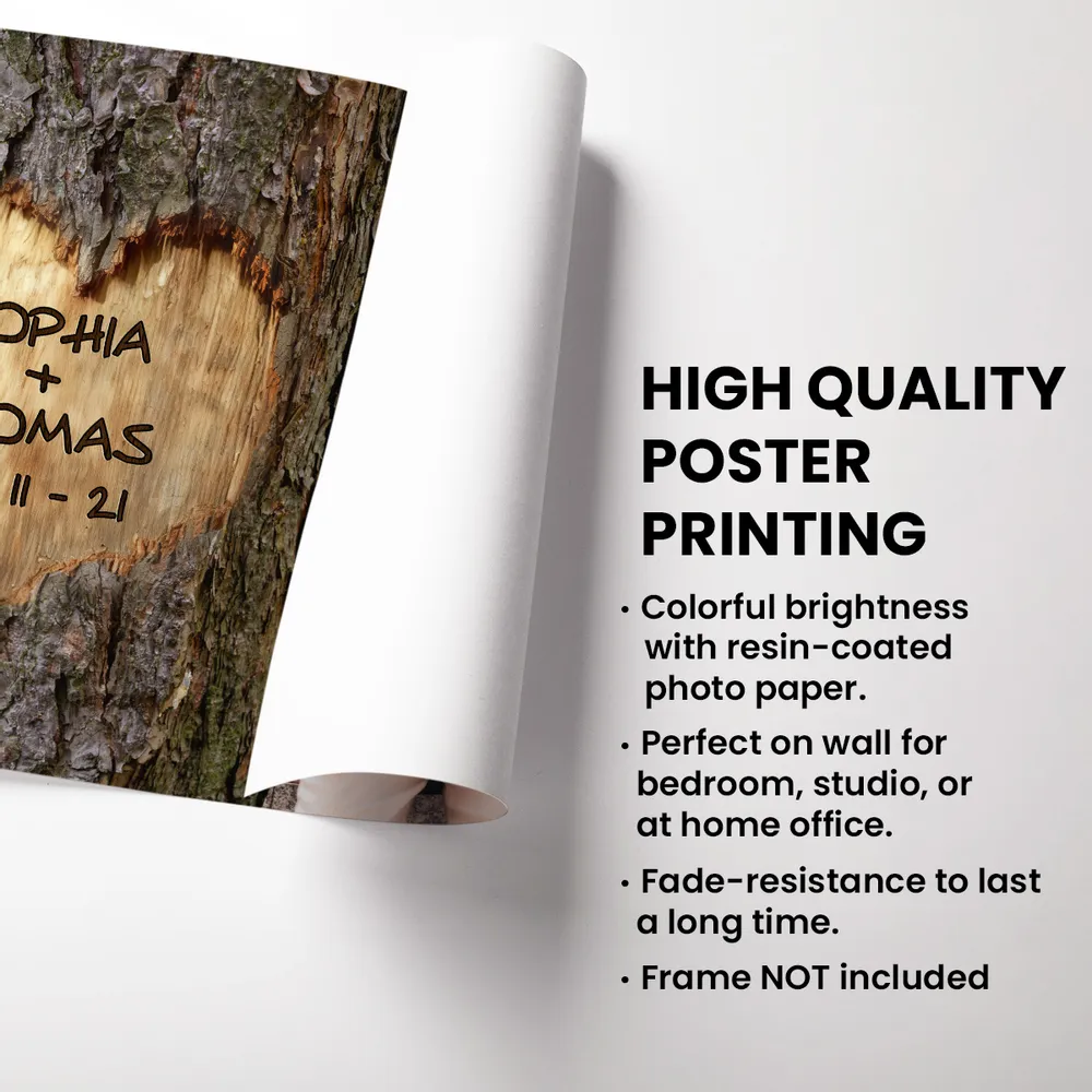 You & Me We Got This Couple Poster, Personalized Photo Wall Art with Rustic Tree Heart Vibe, Sweet Gift for Couples - Image 7
