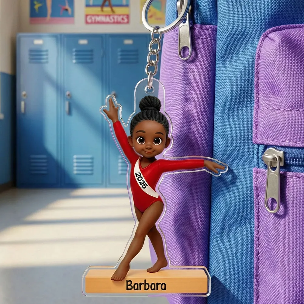 Custom Name Gymnastics Acrylic Keychain Bright Cute Charm for Backpack or Keys A Sweet Unique Gift - Image 4