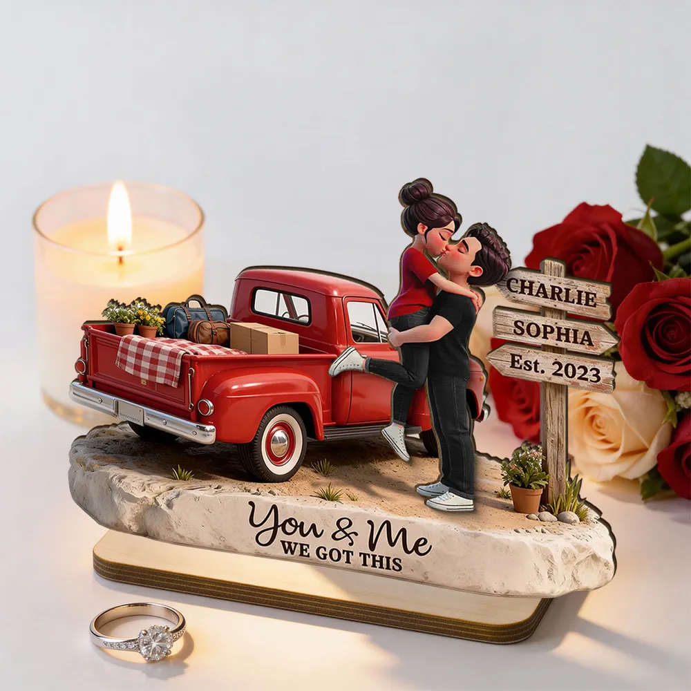 You & Me We Got This 2-Layer Wooden Plaque, Personalized Couple Keepsake Gift for Anniversary or Home Decor - Image 2