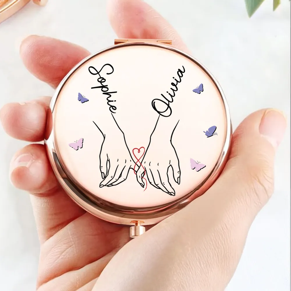 Personalized Metal Compact Mirror True Friends Quote Pocket Gift for Best Friend - Sweet Everyday Reminder - Image 4